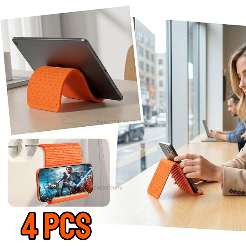 Laptop Stand Foldable - 柔軟で折りたたみ可能なシリコン製スマホホルダー、携帯用調整可能マルチアングルデスクトップスタンド、iPhone、iPad、ノートパソコン、タブレット、自宅、オフィス用