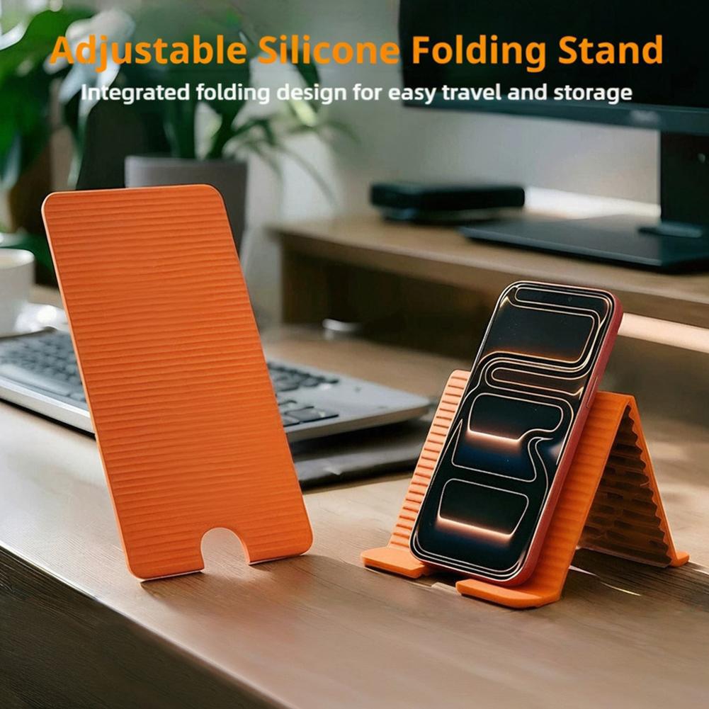 Laptop Stand Foldable - 柔軟な折りたたみ式シリコン製電話ホルダー iPhone、iPad、ラップトップ、タブレット用 ポータブル調整可能な多角度デスクトップスタンド ホームオフィス用