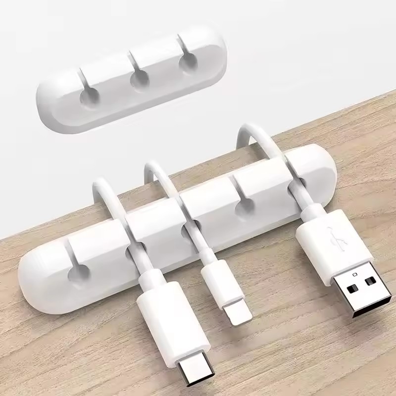 Home Office Desk - シリコーン USB ケーブル クリップ ワインダー オーガナイザー