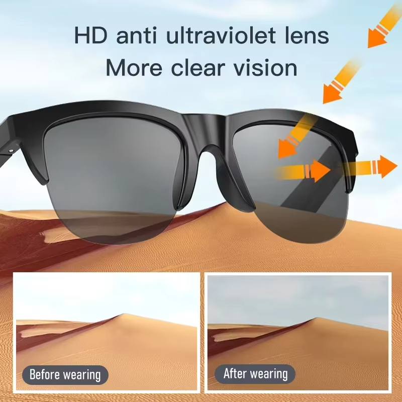 Blue Light Glasses - スマートサングラスメガネ Bluetooth 通話アウトドアスポーツヘッドフォン HIFI ブルーライト防水抗 UV