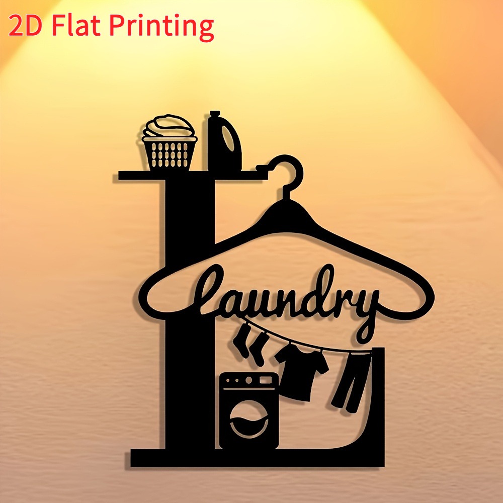 Home Office Icon - CIFbuy 2D メタルウォールアート ランドリールーム装飾 抽象アイコン ファームハウス