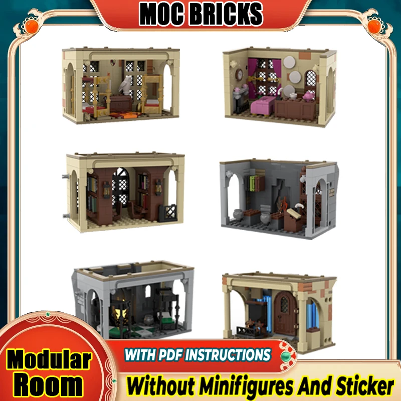 Home Office Library - オフィス寮モジュラー城 - ハウスキッチンライブラリモデルビルディングブロック MOC 要件の部屋建築コレクションおもちゃ
