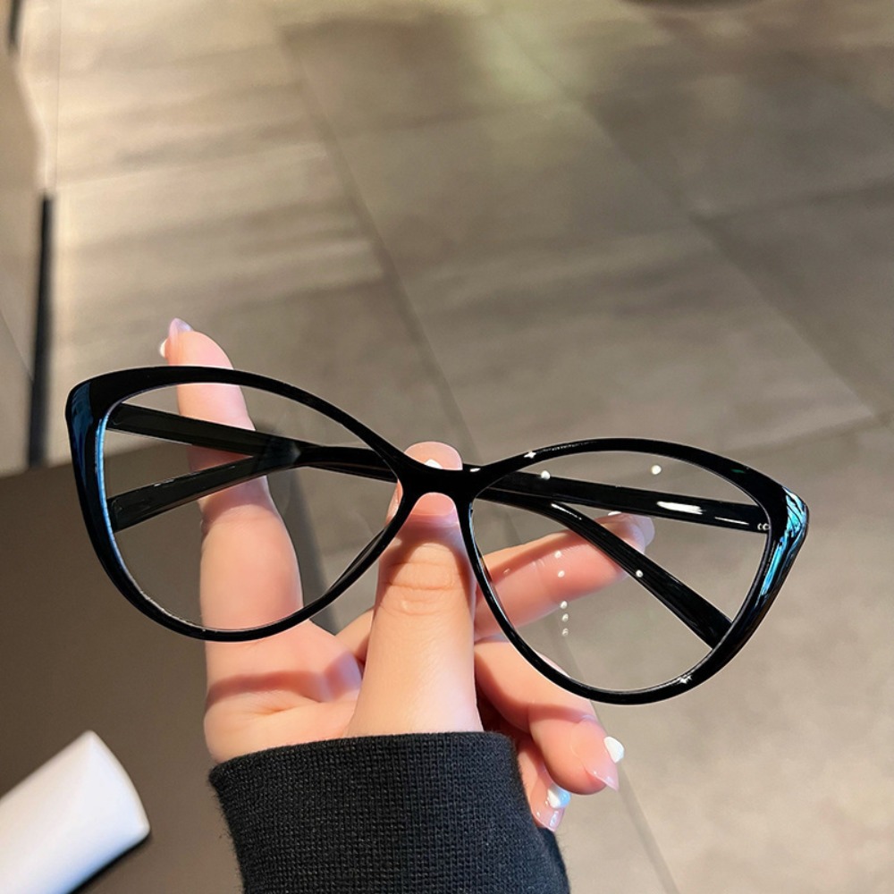 Blue Light Glasses - 眼鏡レンズ度数0〜-400抗ブルーレイ近視メガネキャットアイフレームラージフレームコンピューターメガネ軽量