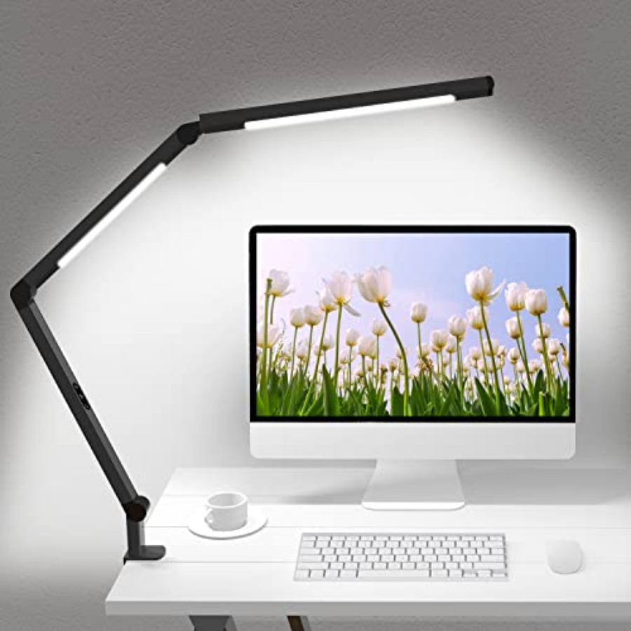 クランプ付きLEDデスクランプ、デュアルライトと調整可能なス - Desk Lamp Led のレビューと価格