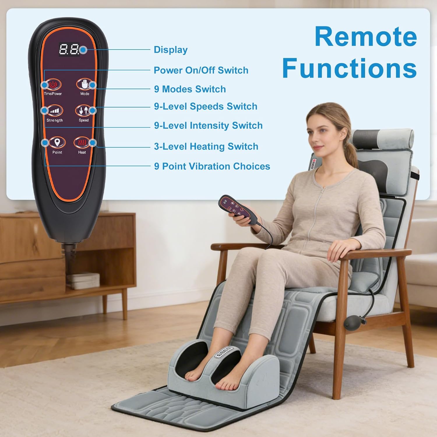 ヒート機能付き全身マッサージマット、10個の振動ノードを備え - Home Office Head のレビューと価格