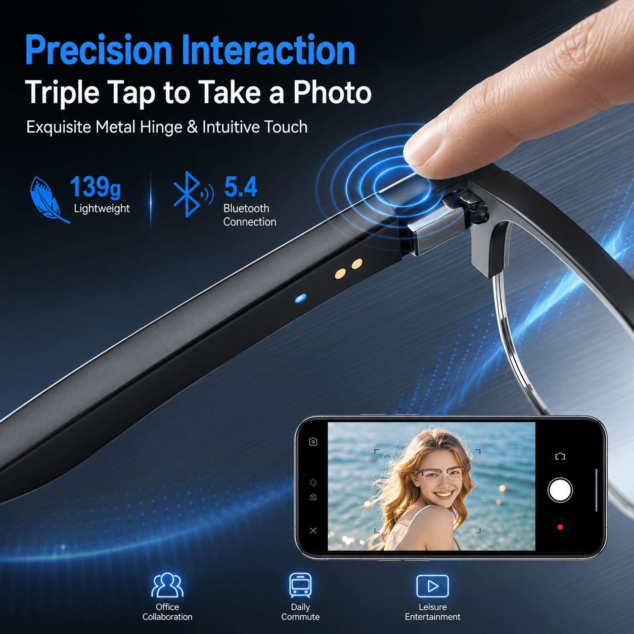 AIMB V2 スマート Bluetooth メガネ ブルー - Blue Light Glasses のレビューと価格