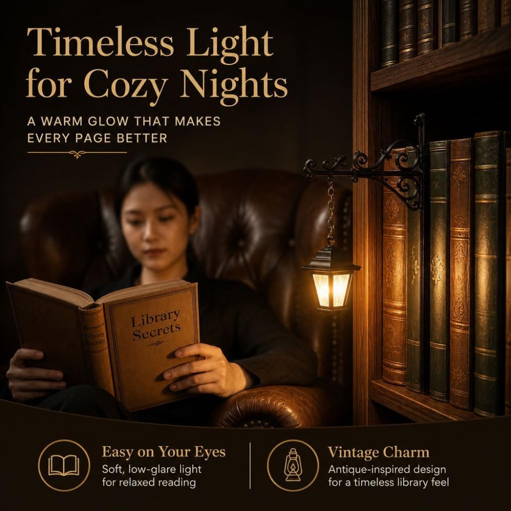 ミニヴィンテージライブラリーランタンブックヌックライト、温か - Home Office Library のレビューと価格