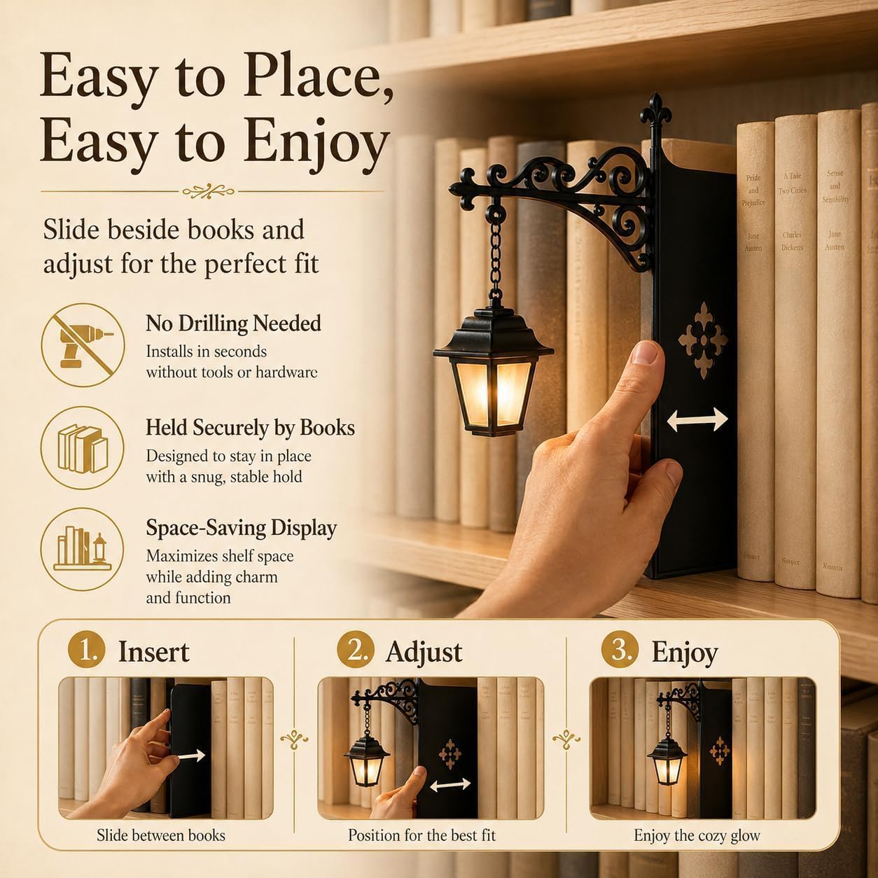 ミニヴィンテージライブラリーランタンブックヌックライト、温か - Home Office Library のレビューと価格
