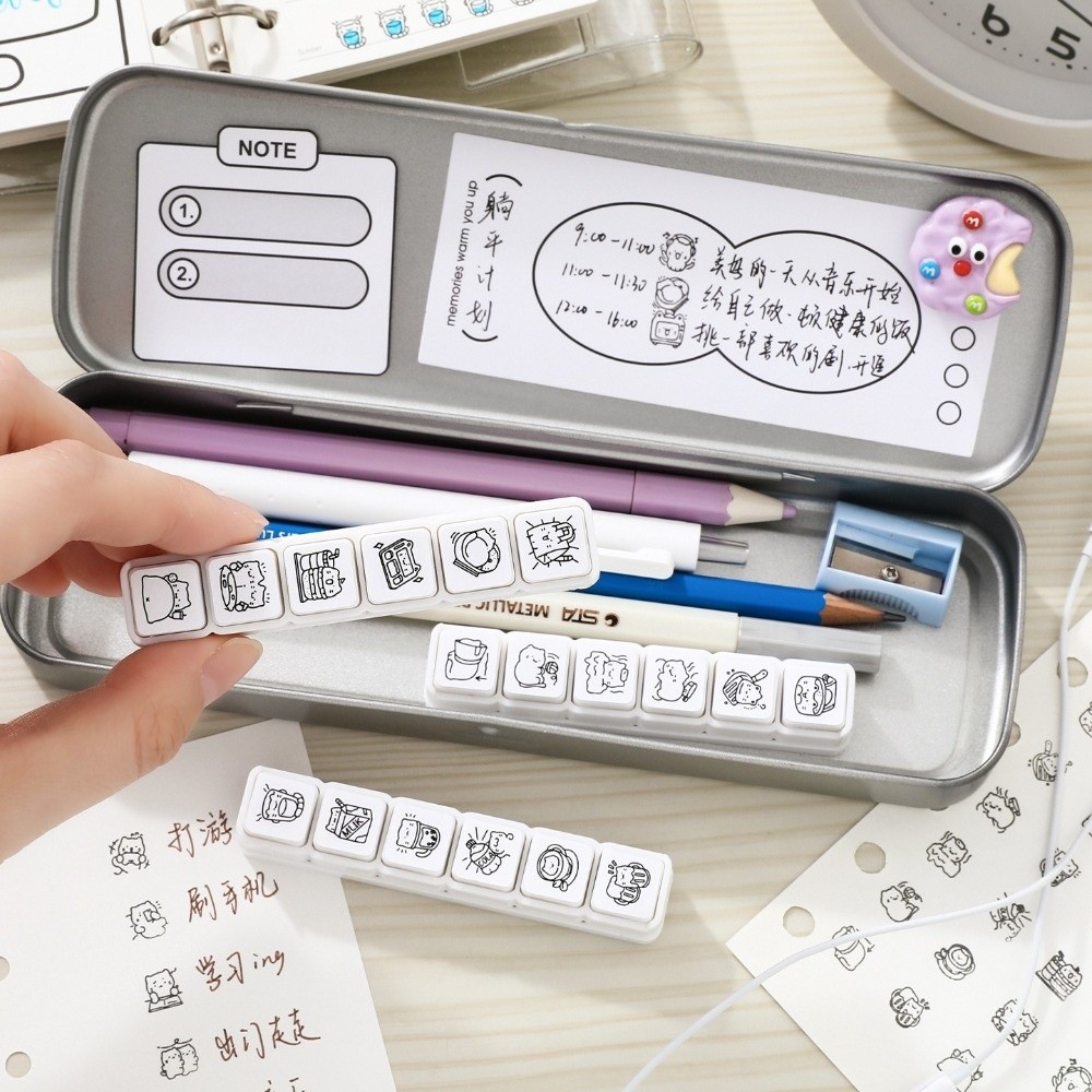 6 個かわいいデザイン猫感情スタンプミニサイズ日常生活シリー - Whiteboard Magnetic のレビューと価格