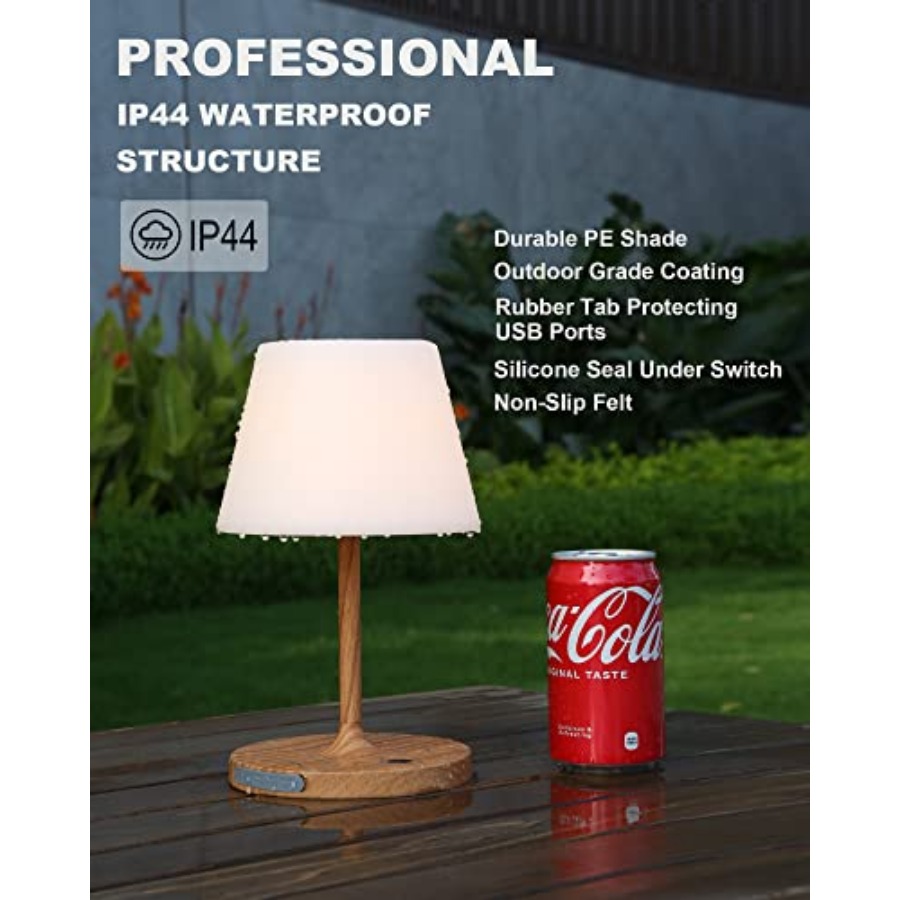 屋外用電池式テーブルランプ防水、4000mAhコードレステー - Desk Lamp Led のレビューと価格