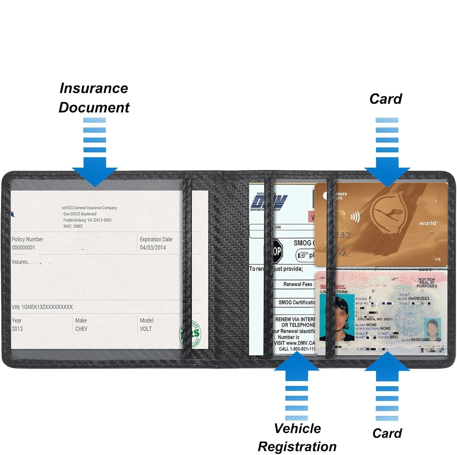 車の登録証と保険証ホルダー、車のグローブボックスオーガナイザ - Rolling File Cart のレビューと価格