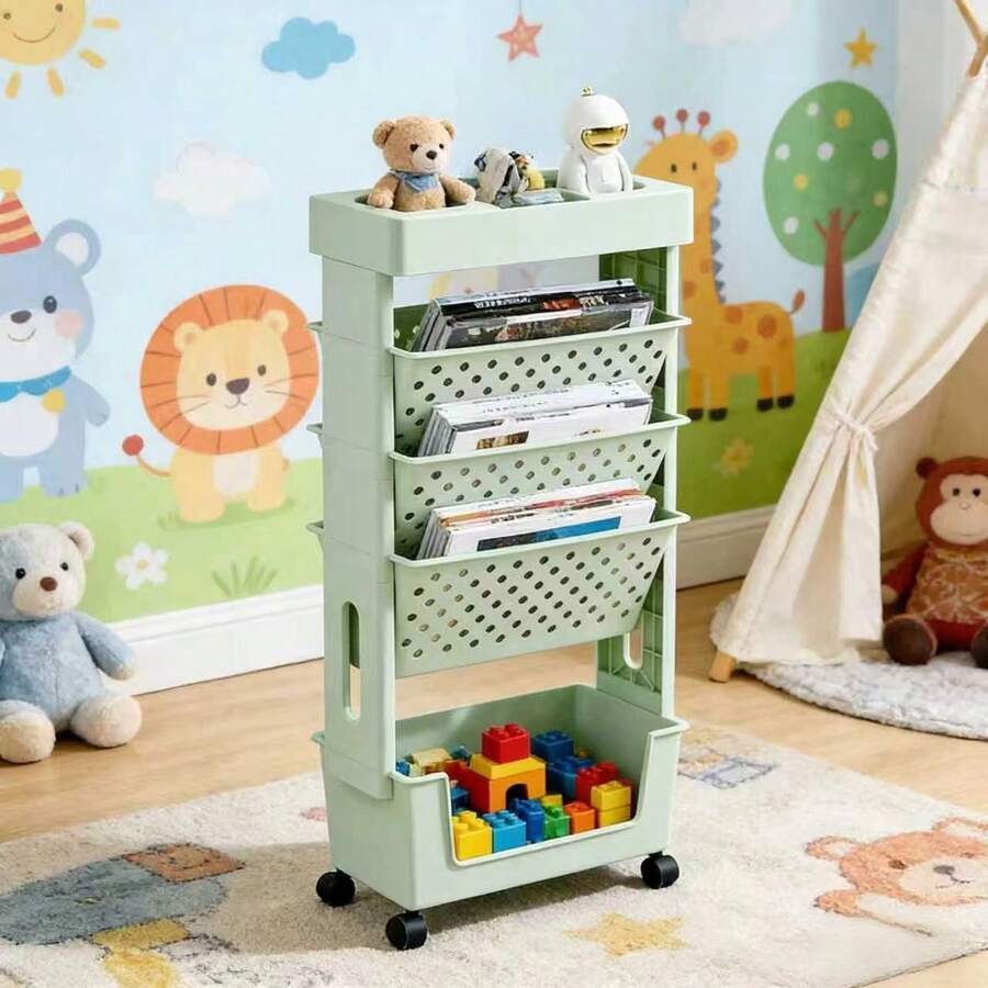 5段式ローリング収納カート（穴あき棚付き）-本、ファイル、雑 - Rolling File Cart のレビューと価格