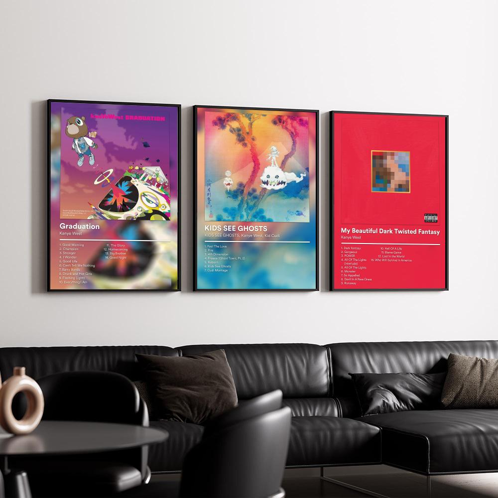 ヒップホップアイコンK-カニエ・ウェストポスター、音楽アルバ - Home Office Icon のレビューと価格