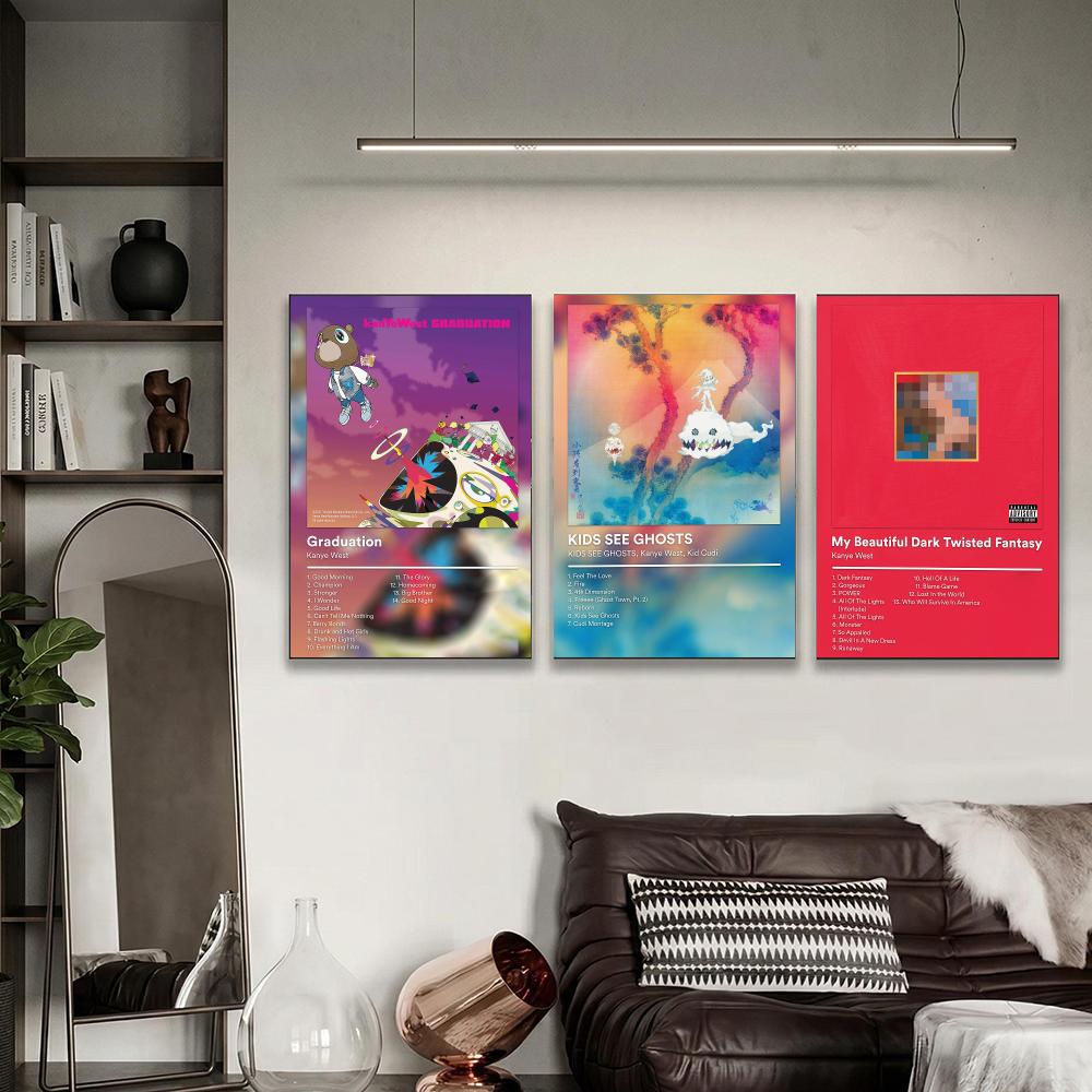 ヒップホップアイコンK-カニエ・ウェストポスター、音楽アルバ - Home Office Icon のレビューと価格