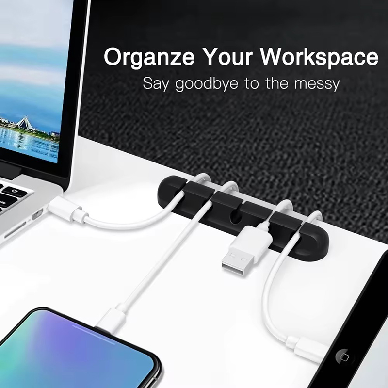 シリコーン USB ケーブル クリップ ワインダー オーガナ - Home Office Desk のレビューと価格