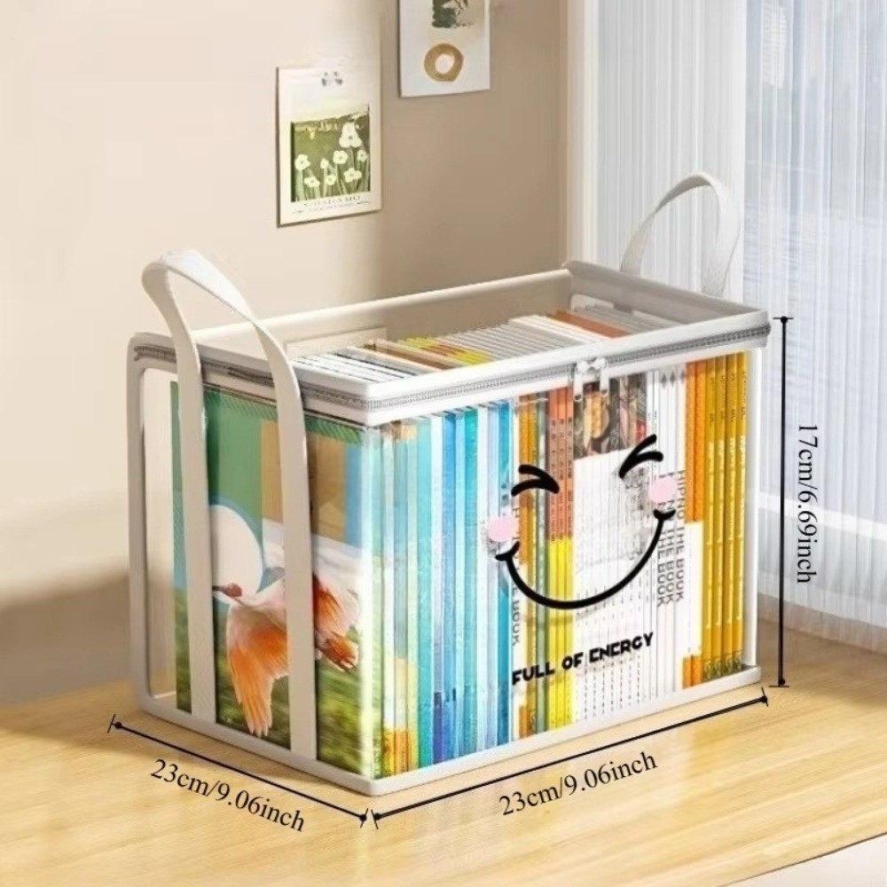 大型正方形ブック収納バッグ PVC透明蓋付きデザイン収納ボッ - Home Office Bagas のレビューと価格