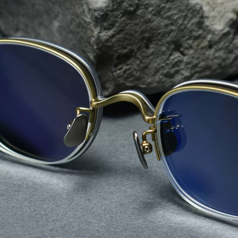 オラミンズ超軽量純チタン磁気近視メガネレトロスクエアメンズビ - Blue Light Glasses のレビューと価格