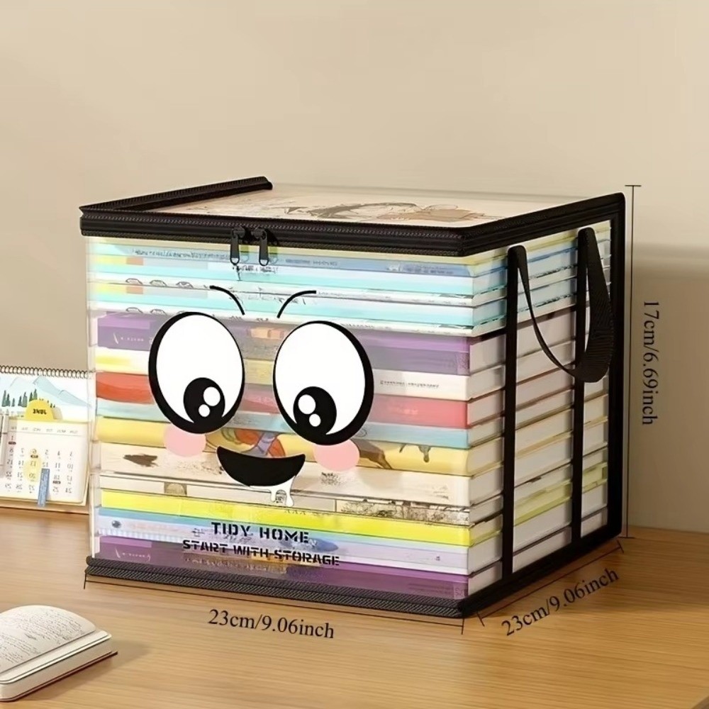 大型正方形ブック収納バッグ PVC透明ジッパー収納ボックス  - Home Office Bagas のレビューと価格
