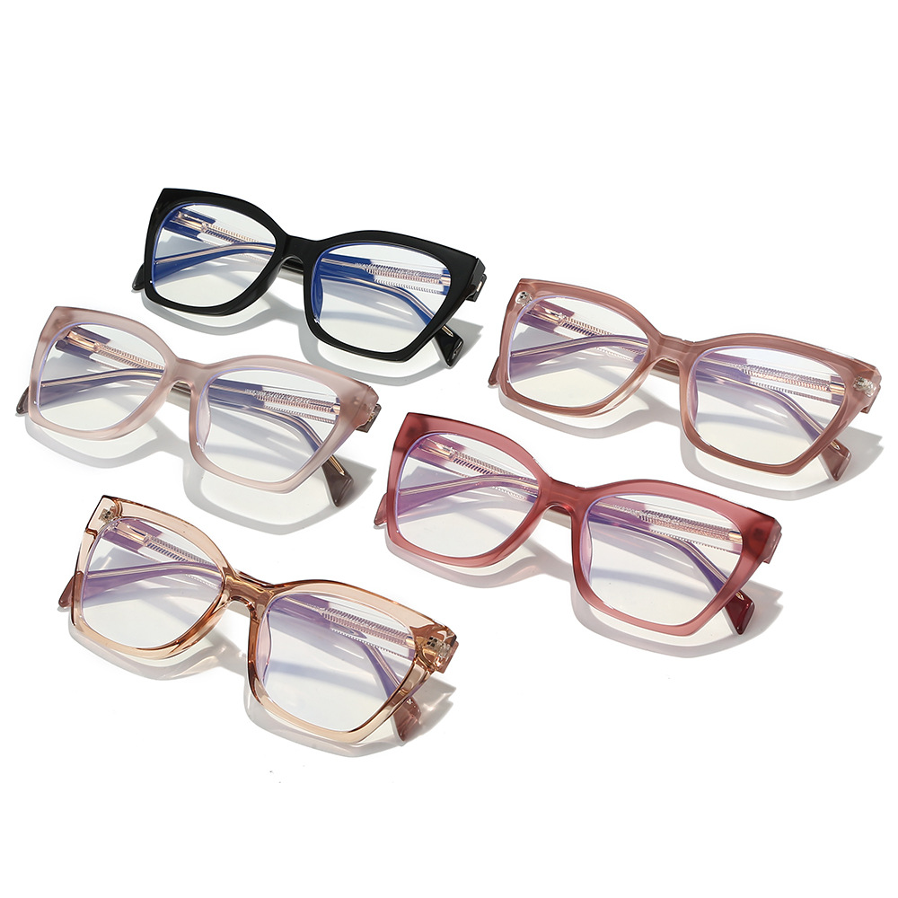 キャットアイ大型フレームブルーライトカット眼鏡フレーム女性向 - Blue Light Glasses のレビューと価格