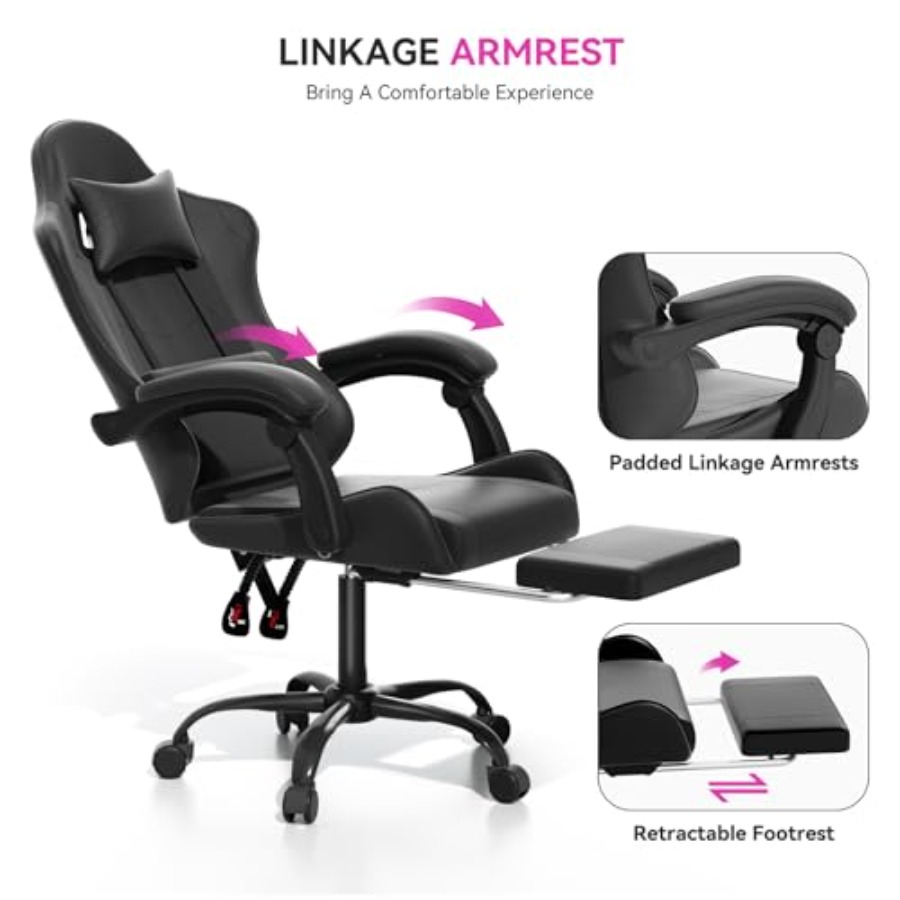 ホームオフィス用ゲーミングチェア、PUレザー、ブラック、人間 - Home Office Chair のレビューと価格